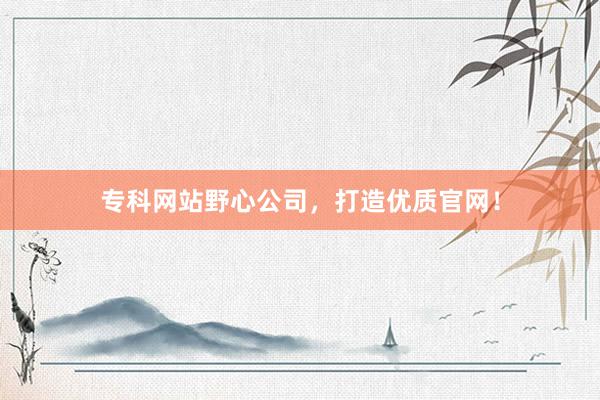 专科网站野心公司，打造优质官网！